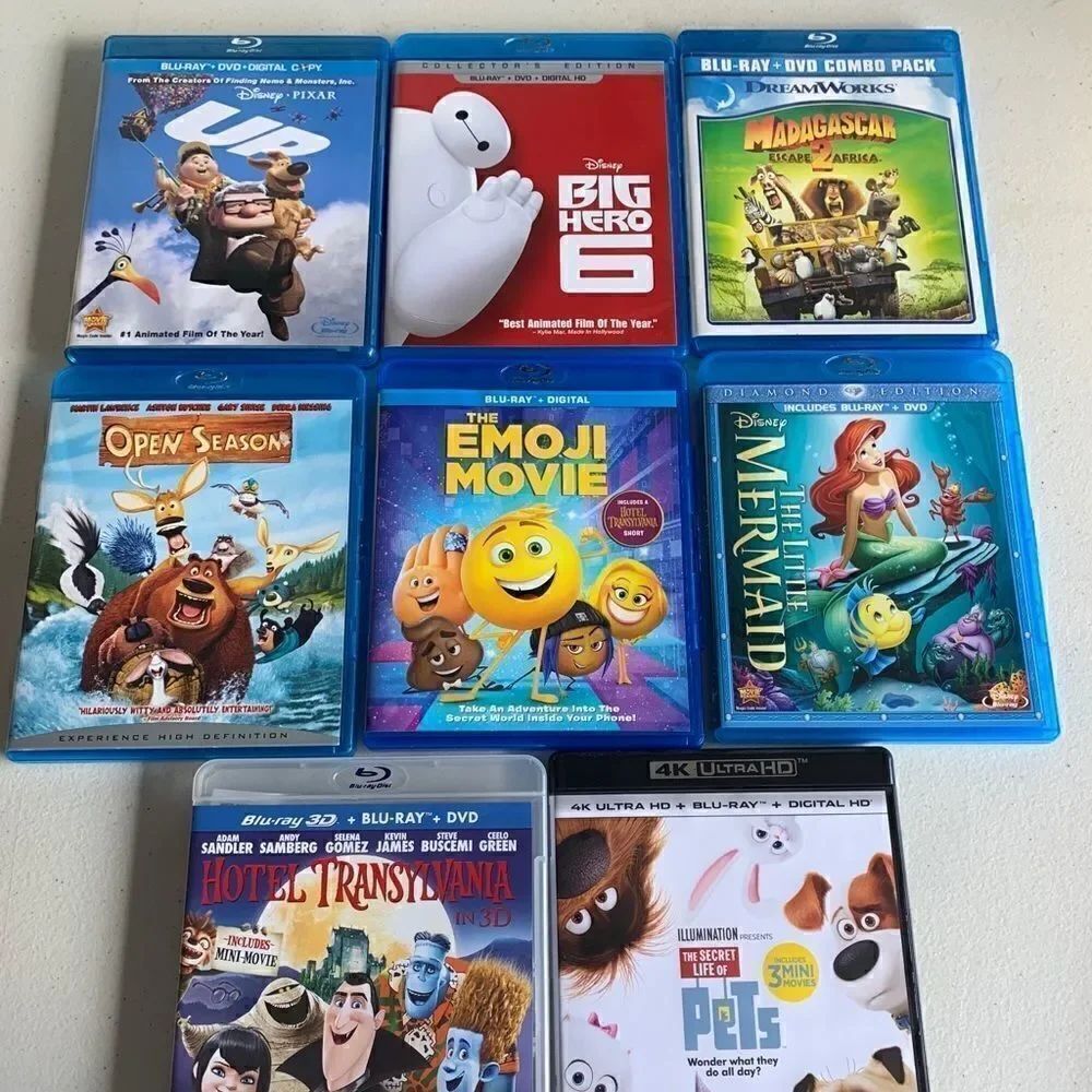 8 Blue Ray DVDs